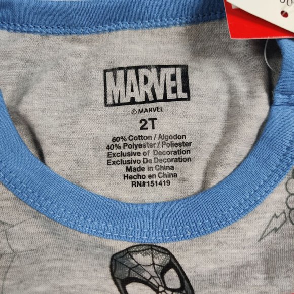 Happy threads Spiderman Short Sleeve Pocket T-Shirt toddler Marvel grey size 2T - Picture 3 of 4